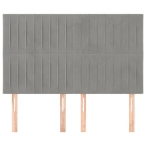 SOLDES TOUT À VidaXL Têtes De Lit 4 Pcs Gris Clair 72x5x78/88 Cm Velours 11