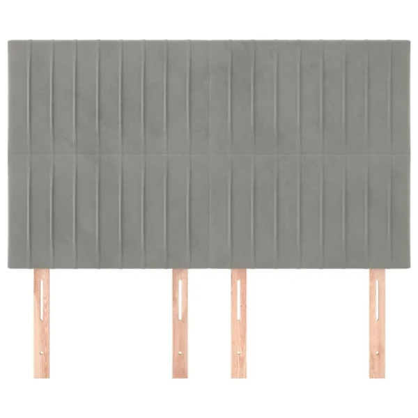 SOLDES TOUT À VidaXL Têtes De Lit 4 Pcs Gris Clair 72x5x78/88 Cm Velours 4
