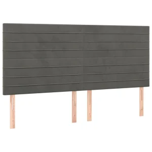 VidaXL Têtes De Lit 4 Pcs Gris Foncé 80x5x78/88 Cm Velours acheter en ligne 9