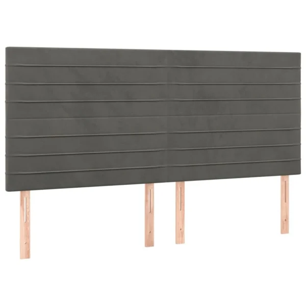 VidaXL Têtes De Lit 4 Pcs Gris Foncé 80x5x78/88 Cm Velours acheter en ligne 3