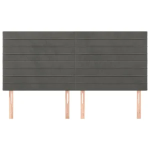 VidaXL Têtes De Lit 4 Pcs Gris Foncé 80x5x78/88 Cm Velours acheter en ligne 11