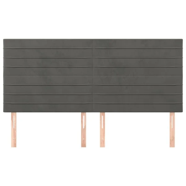 VidaXL Têtes De Lit 4 Pcs Gris Foncé 80x5x78/88 Cm Velours acheter en ligne 4