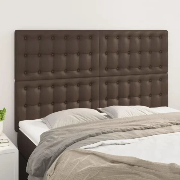 VidaXL Têtes De Lit 4 Pcs Marron 72x5x78/88 Cm Similicuir pas cher 1