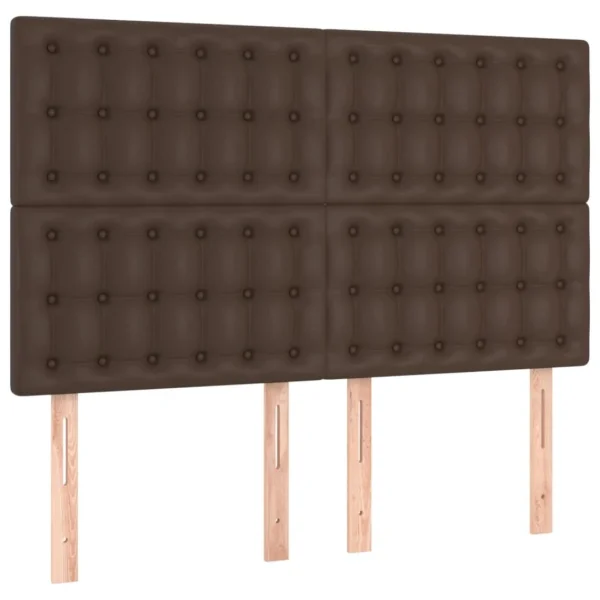 VidaXL Têtes De Lit 4 Pcs Marron 72x5x78/88 Cm Similicuir pas cher 3