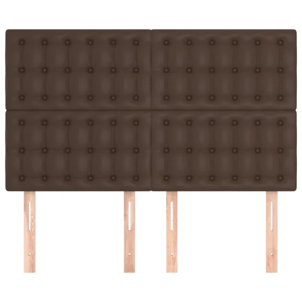 VidaXL Têtes De Lit 4 Pcs Marron 72x5x78/88 Cm Similicuir pas cher 4