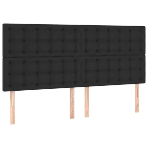 grande promotion VidaXL Têtes De Lit 4 Pcs Noir 100x5x78/88 Cm Similicuir 9