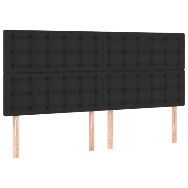 grande promotion VidaXL Têtes De Lit 4 Pcs Noir 100x5x78/88 Cm Similicuir 3