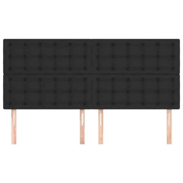 grande promotion VidaXL Têtes De Lit 4 Pcs Noir 100x5x78/88 Cm Similicuir 4