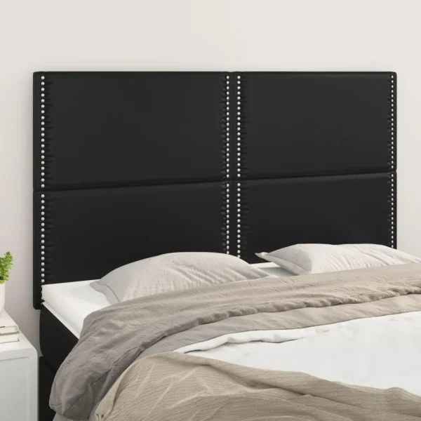 magasin paris VidaXL Têtes De Lit 4 Pcs Noir 72x5x78/88 Cm Similicuir 1