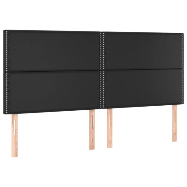 acheter VidaXL Têtes De Lit 4 Pcs Noir 90x5x78/88 Cm Similicuir 3